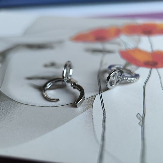 Silver Earrings with Fianites