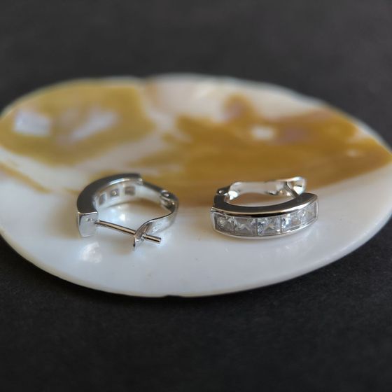 Silver Earrings with Fianites