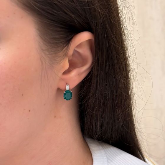 Срібні сережки з агатом 4,906 карата