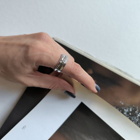 Silver Ring with Fianites