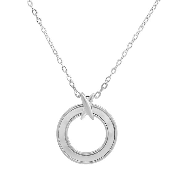Silver necklace with mother-of-pearl