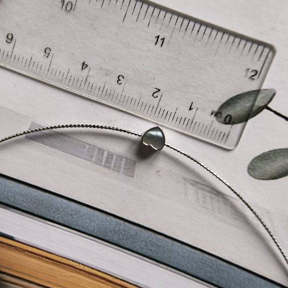 Silver necklace with mother-of-pearl
