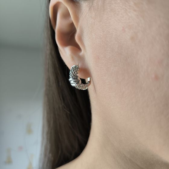 Silver earrings without stones