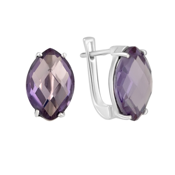 Silver Earrings with Alexandrite (14.74 ct)
