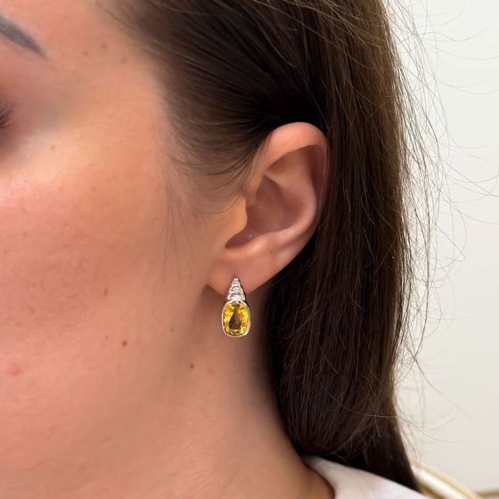 Срібні сережки з цитрином nano 5.625ct