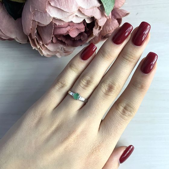 Серебряное кольцо с изумрудом 0.371ct