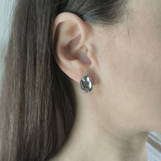 Silver earrings without stones