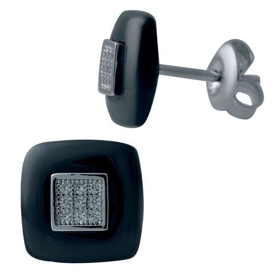 Silver earrings with ceramics