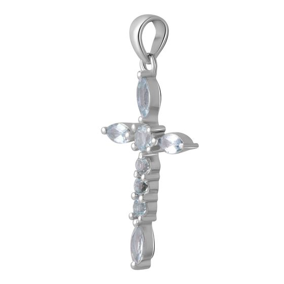 Срібний хрестик з топазом 1.98ct
