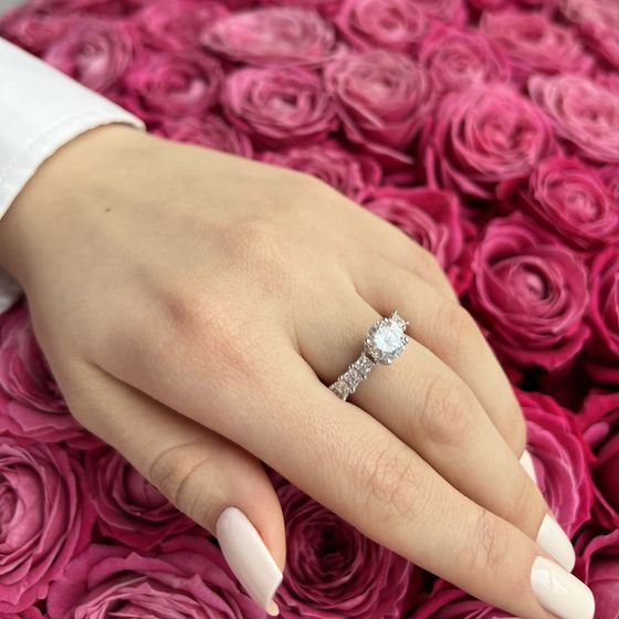 Silver Ring with Fianites