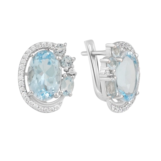 Silver earrings with topaz 9.12ct