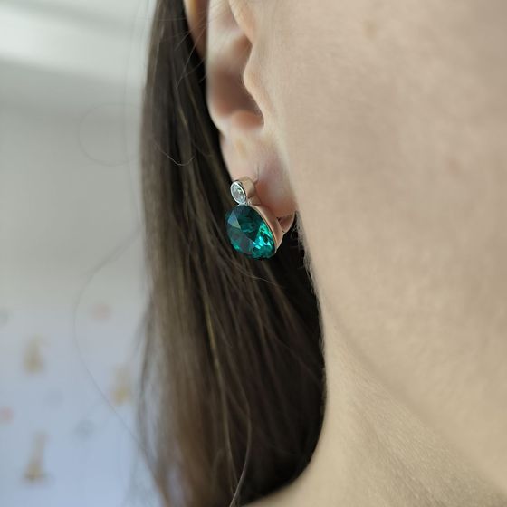 Серебряные серьги с фианитами
