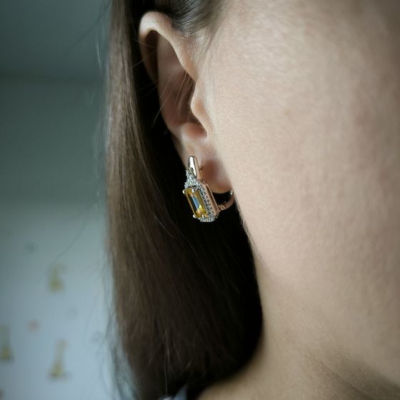Silver earrings with citrine nano