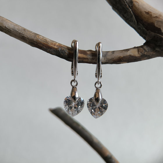 Silver earrings with Phianites