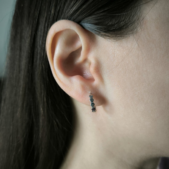 Silver earrings without stones