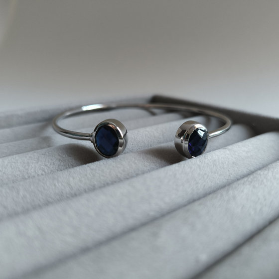 Silver bracelet with sapphire nano 4.52ct