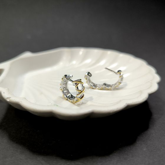 Silver Earrings with Fianites