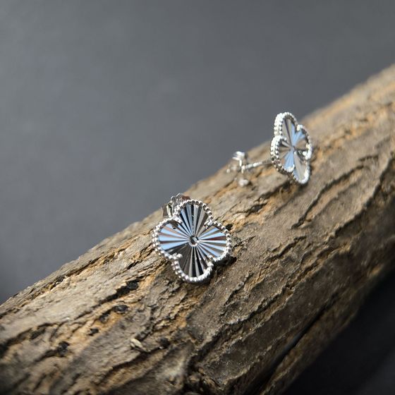 Silver earrings without stones