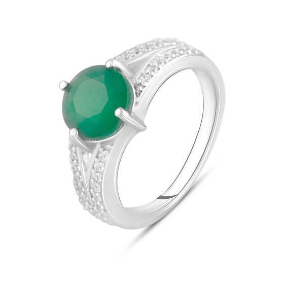 Silver ring with agate