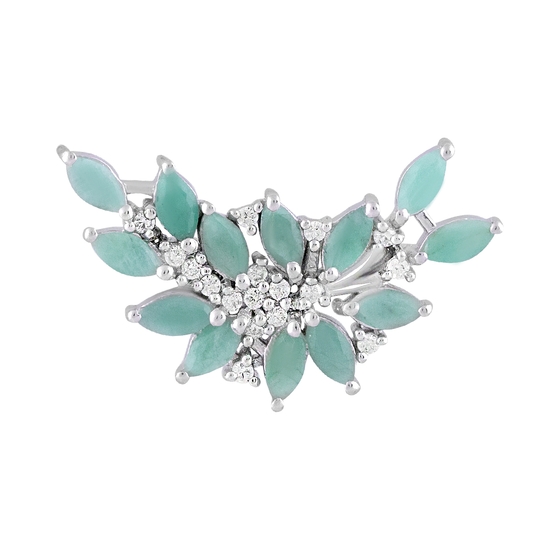 Срібна брошка зі смарагдом 4.095ct