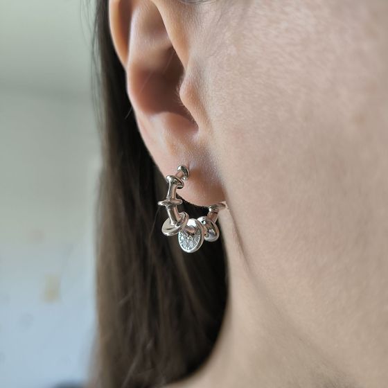 Silver earrings without stones