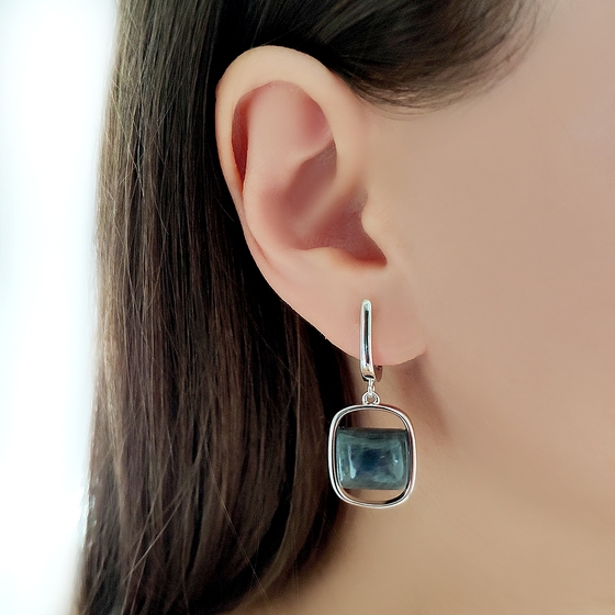 Silver earrings with