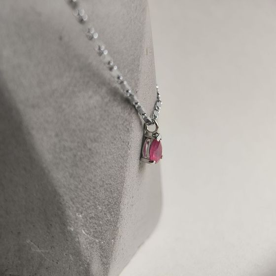 Срібна підвіска з рубіном 0.95ct