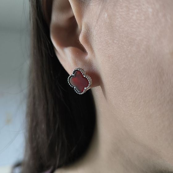 Серебряные серьги с агатом