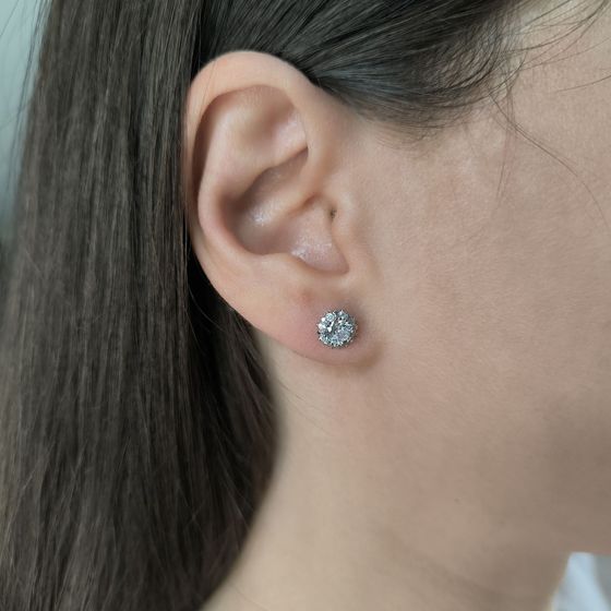 Silver Earrings with Fianites
