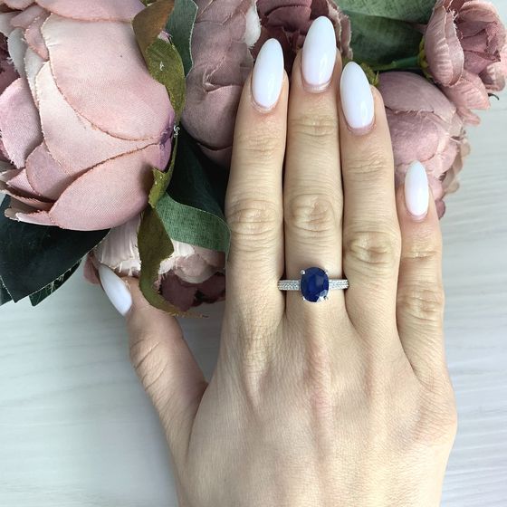 Серебряное кольцо с сапфиром 3.57ct