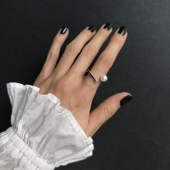 Silver Ring with Pearls