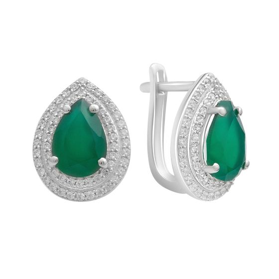 Silver earrings with agate