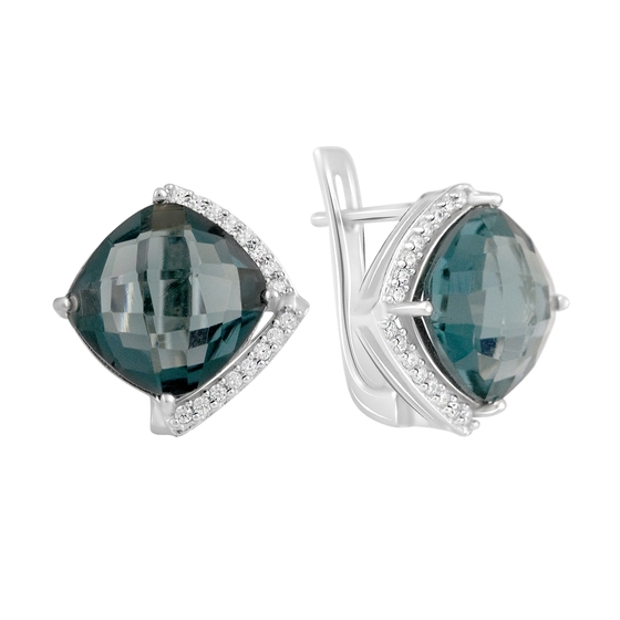 London Blue 11.086ct Silver Topaz Earrings