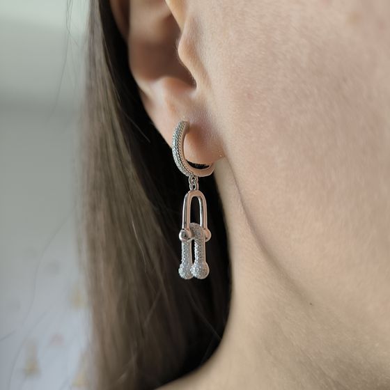 Silver Earrings with Fianites
