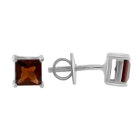 Срібні сережки з гранатом 1.703ct