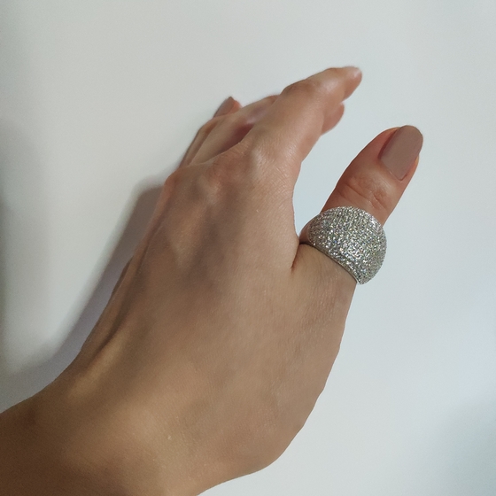 Silver Ring with Fianites