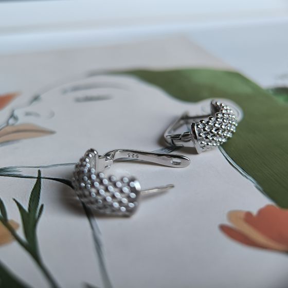 Silver earrings without stones