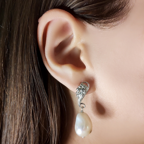Sterling silver earrings with baroque pearls 29.025ct