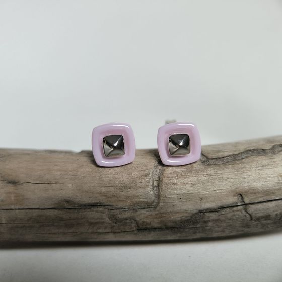 Silver earrings with ceramics
