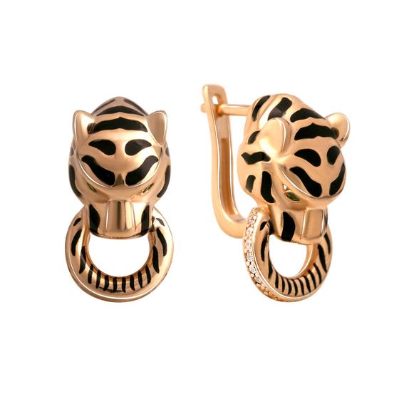 Gold earrings with, uh, semalloy