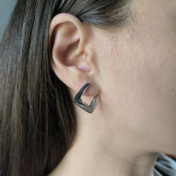Silver Earrings with Fianites