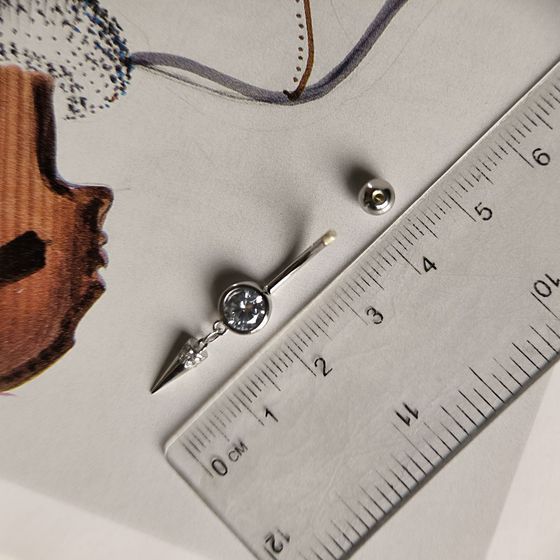 Silver piercing with phianites