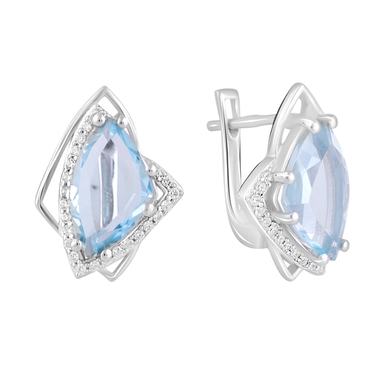 Silver earrings with topaz 7.806ct
