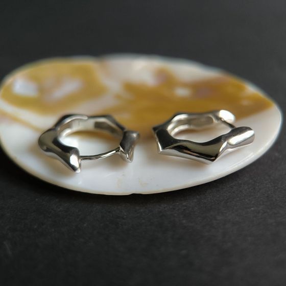 Silver earrings without stones