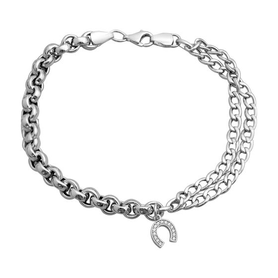 Золотий браслет з фіанітами 0.14ct