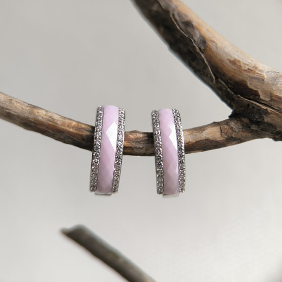 Silver earrings with ceramics