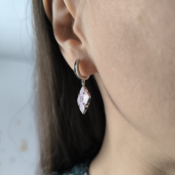 Silver earrings with ceramics
