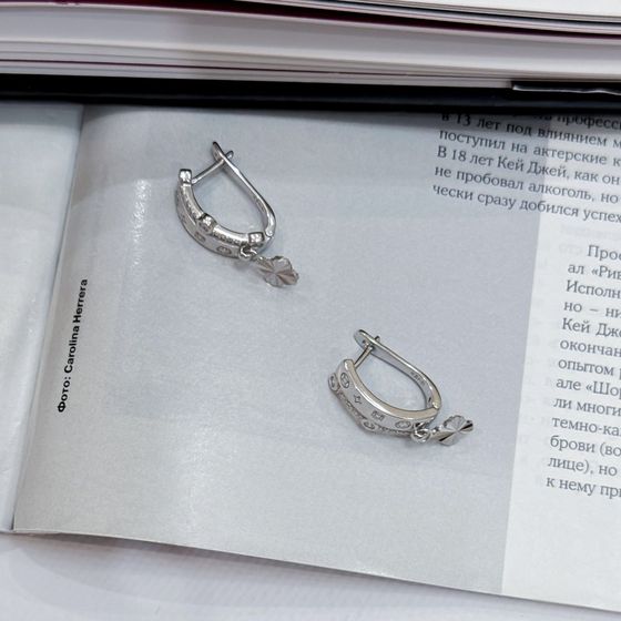 Silver Earrings with Fianites