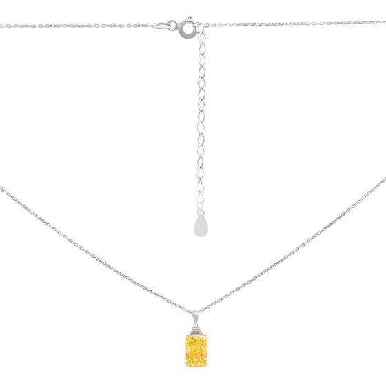 Silver necklace with cubic zirconia