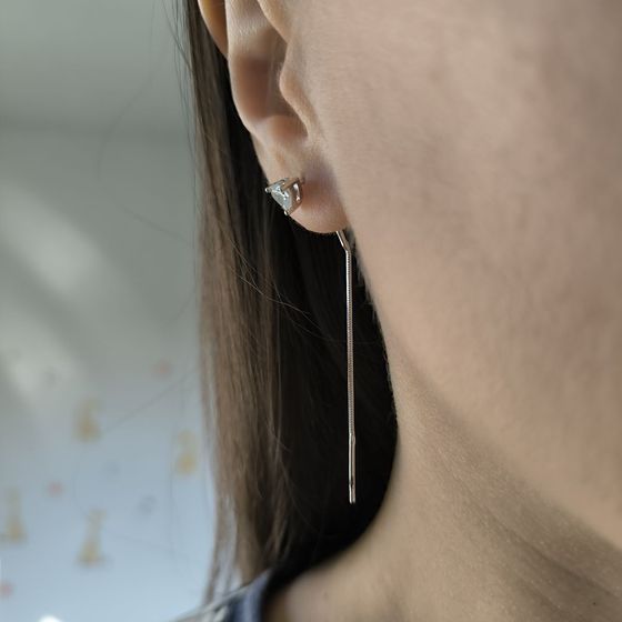 Silver Earrings with Fianites